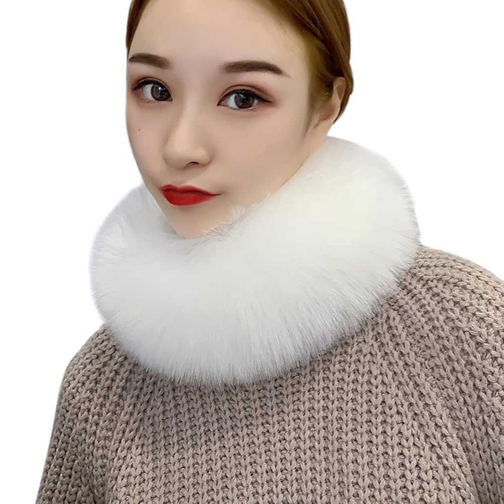 小物 Fur scarf Queenbox Faux Fur Collar Scarf Elegant Solid Loop Circle